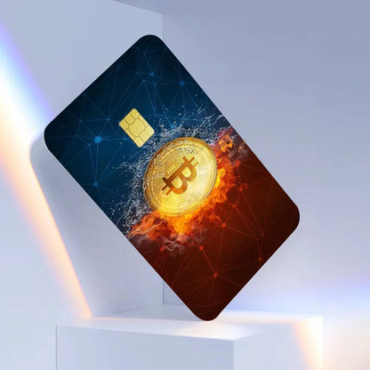Bitcoin Logo Anime Cartoon Sticker Film Skin for Credit Card Debit