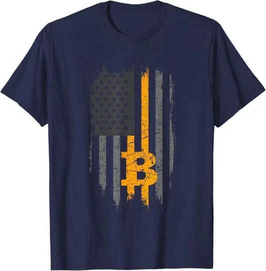 BTC Bitcoin American Flag Crypto Revolution Buy The Dip T-Shirt