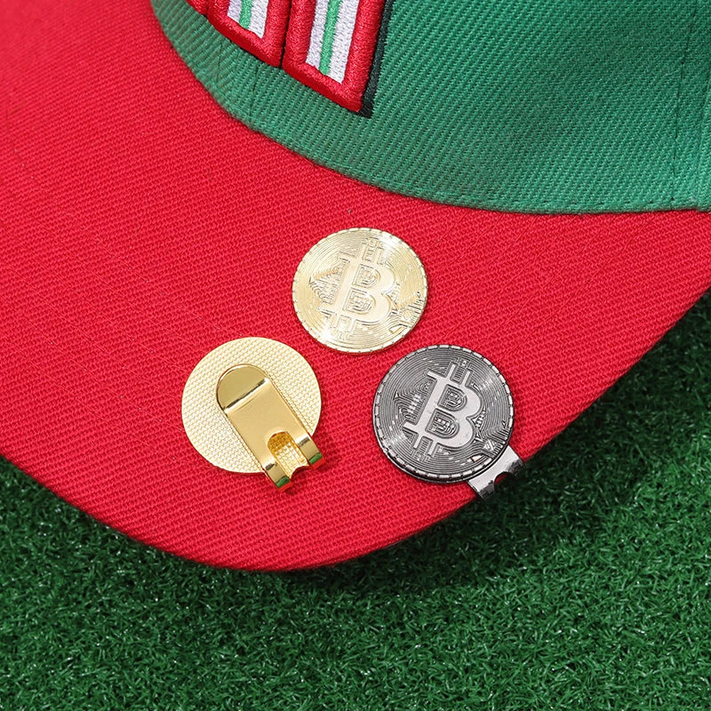 Hat Clip Ball Marker Bitcoin Shaped Magnetic Golf Mark Creative