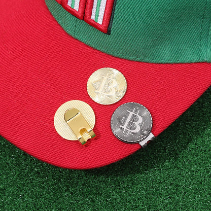 Hat Clip Ball Marker Bitcoin Shaped Magnetic Golf Mark Creative