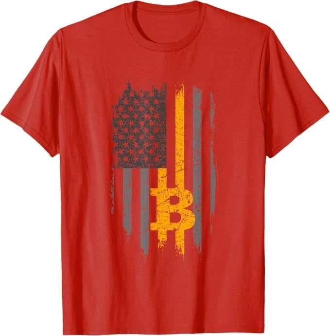 BTC Bitcoin American Flag Crypto Revolution Buy The Dip T-Shirt
