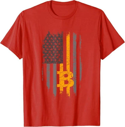 BTC Bitcoin American Flag Crypto Revolution Buy The Dip T-Shirt