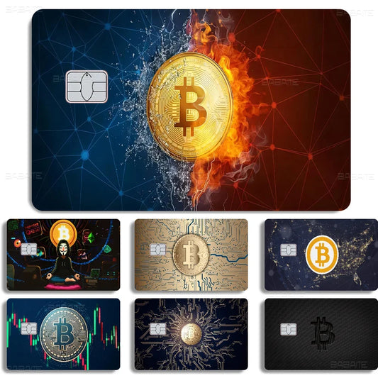 Bitcoin Logo Anime Cartoon Sticker Film Skin for Credit Card Debit