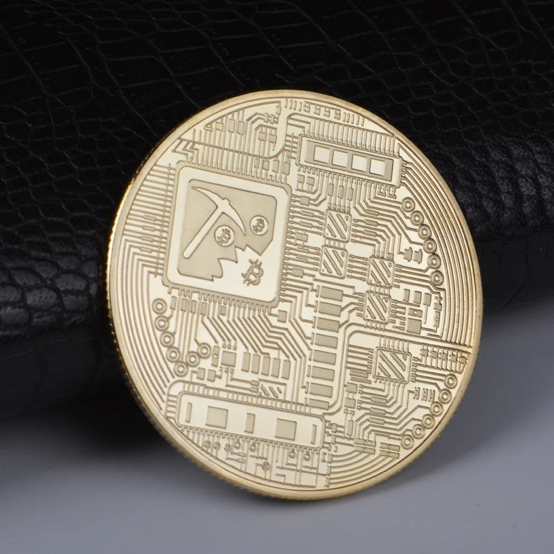 Gold Plated Bitcoin Coin Collectible Art Collection Gift Physical