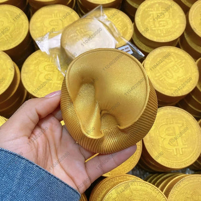 Gold Bitcoin Squeeze Toys Slow Rising Squishy Toy Bitcoin Coin Slow