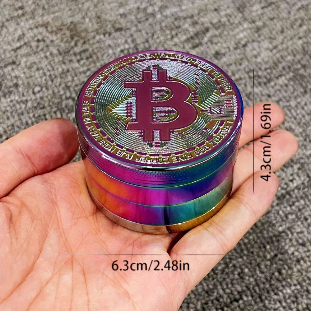 2/2.5inch Bitcoin Coin Herb Grinder Pepper Mortar Salt Crusher Spice