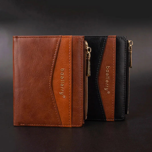 Men Vintage Coin Wallets Designer Luxury Short Small Purse Fashion