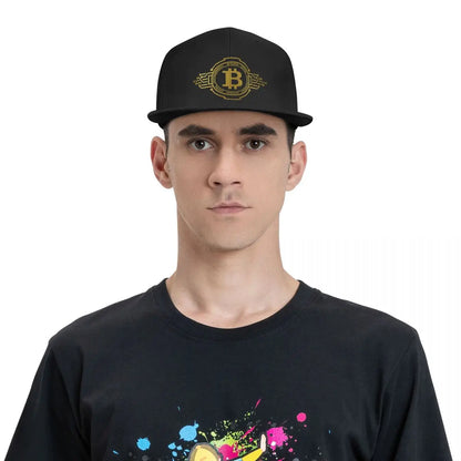 Bitcoin Crypto Currency Traders Gold Coin Baseball Cap Panama Hat