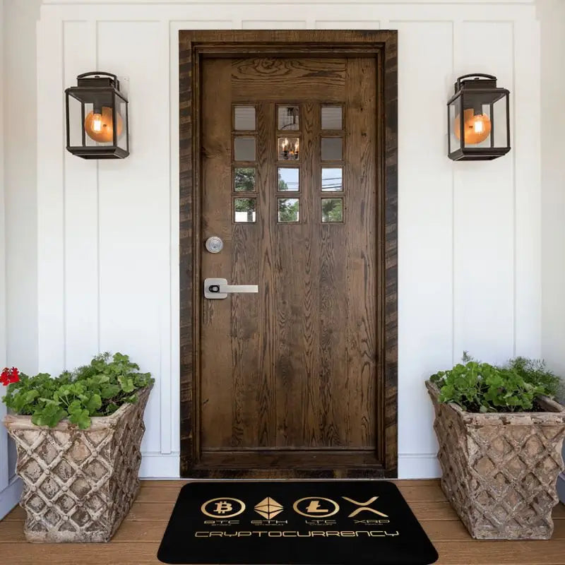 Custom Ripple XRP Front Door Mat Anti-Slip Indoor Absorbent Bitcoin