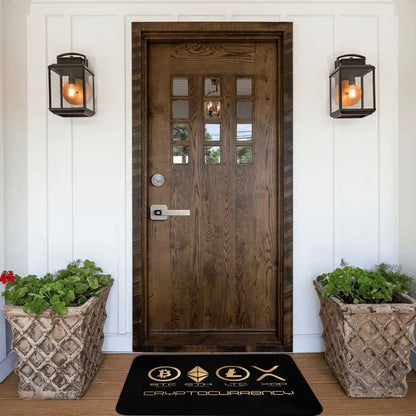 Custom Ripple XRP Front Door Mat Anti-Slip Indoor Absorbent Bitcoin