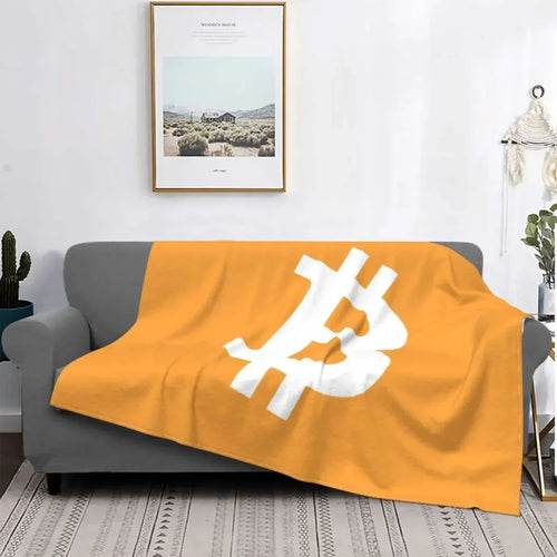 3d Printed Blanket Soft Cozy Warm BTC Cryptocurrency Home Bedroom Sofa