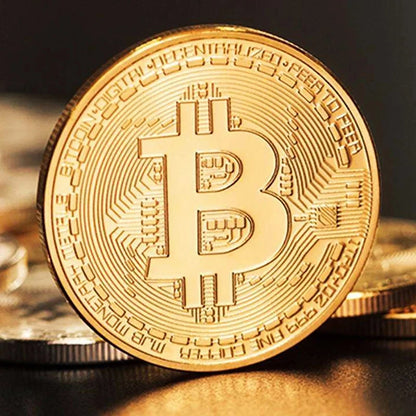 Gold Plated Bitcoin Coin Collectible Art Collection Gift Physical