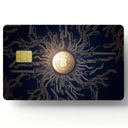 Bitcoin Pattern Stickers 4pcs PVC Credit Card Skin Stickers Removable