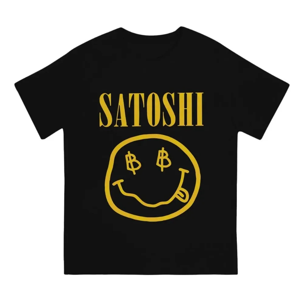 Blockchain Bitcoin Satoshi Yellow Funny Tshirt Graphic Men Tops