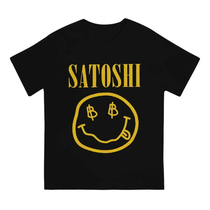 Blockchain Bitcoin Satoshi Yellow Funny Tshirt Graphic Men Tops