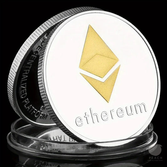 Ethereum Coin Souvenir Commemorative Silvery Plated Collectibles Coin