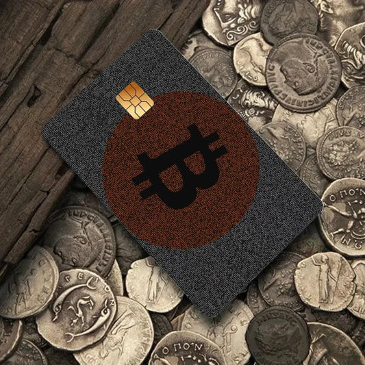 Bitcoin Pattern Stickers 4pcs PVC Credit Card Skin Stickers Removable