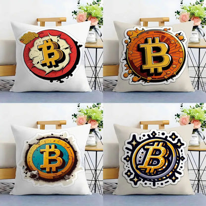 Bitcoin Cryptocurrency Btc Pillow Case Sofa Living Room Bedroom