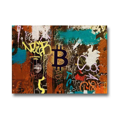 Bitcoin Canvas Art Paintings Graffiti Poster and Print