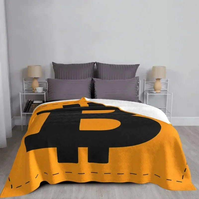 Bitcoin Velvet Print Cryptocurrency Btc Blockchain Breathable Super