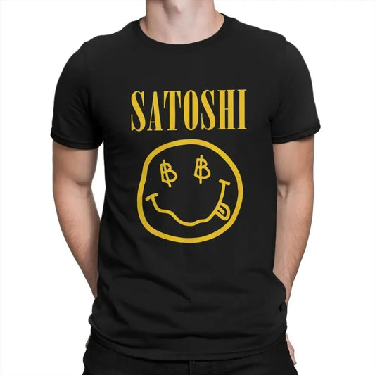 Blockchain Bitcoin Satoshi Yellow Funny Tshirt Graphic Men Tops