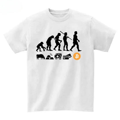 2025 Musk Currency Evolution with Bitcoin BTC Printed Short Sleeve