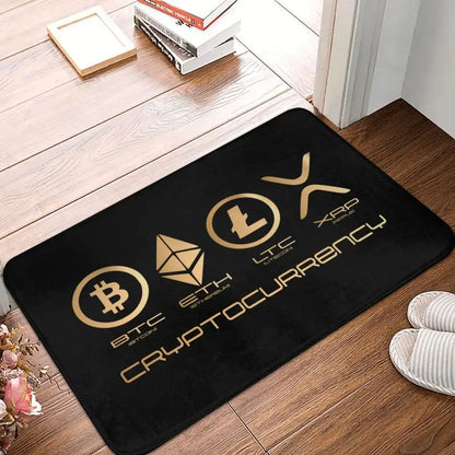 Custom Ripple XRP Front Door Mat Anti-Slip Indoor Absorbent Bitcoin