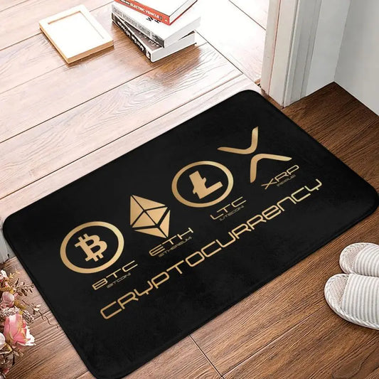 Custom Ripple XRP Front Door Mat Anti-Slip Indoor Absorbent Bitcoin