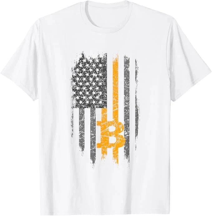 BTC Bitcoin American Flag Crypto Revolution Buy The Dip T-Shirt