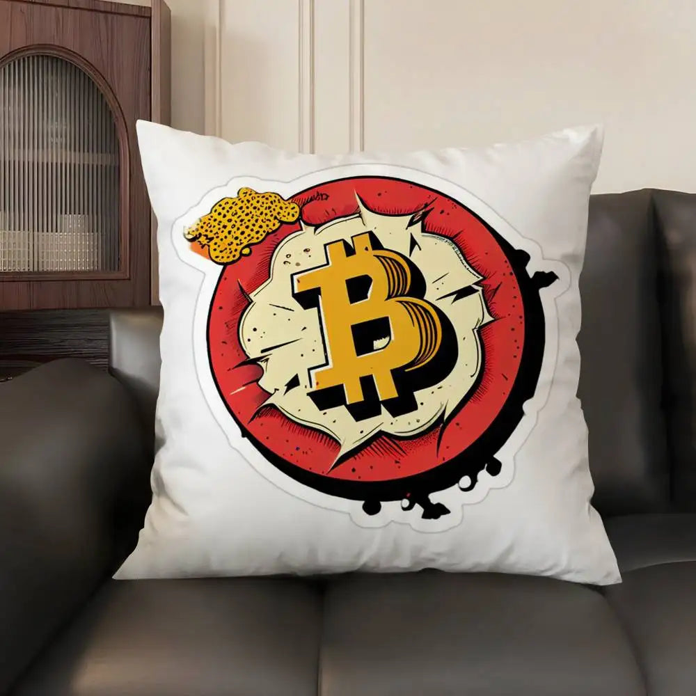 Bitcoin Cryptocurrency Btc Pillow Case Sofa Living Room Bedroom