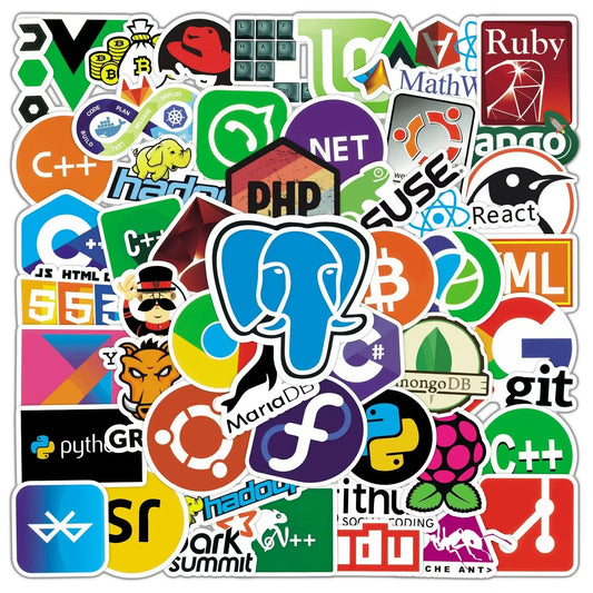 50pcs Cool Internet Programming Stickers Java php Docker Geek Html