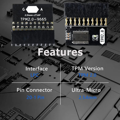 TPM 2.0 Encryption Security Module 20Pin TPM2.0 Module PCB Material