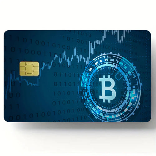 Bitcoin Pattern Stickers 4pcs PVC Credit Card Skin Stickers Removable