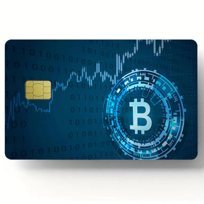 Bitcoin Pattern Stickers 4pcs PVC Credit Card Skin Stickers Removable