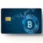 Bitcoin Pattern Stickers 4pcs PVC Credit Card Skin Stickers Removable