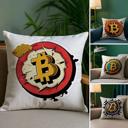 Bitcoin Cryptocurrency Btc Pillow Case Sofa Living Room Bedroom