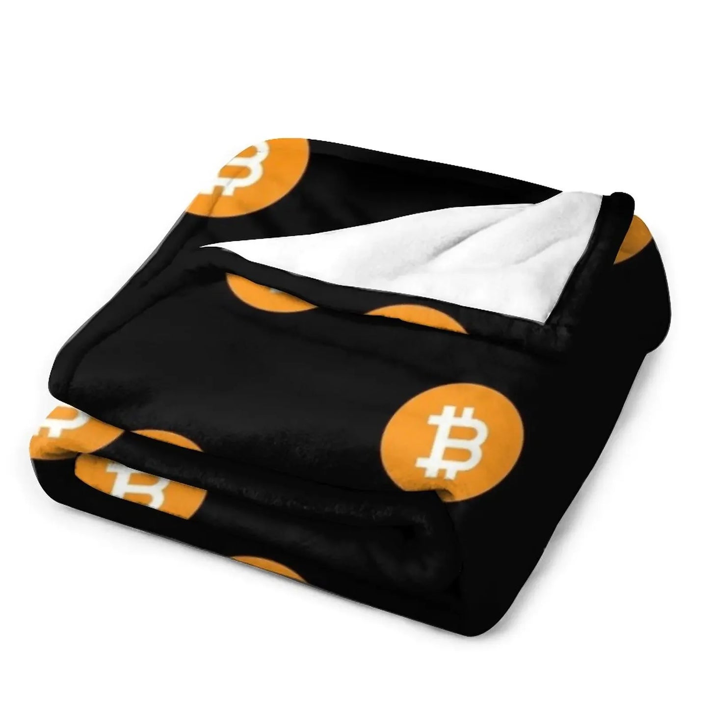 Bitcoin BTC Classic Cryptocurrency Logo Throw Blanket Plaid Weighted