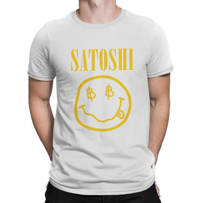 Blockchain Bitcoin Satoshi Yellow Funny Tshirt Graphic Men Tops