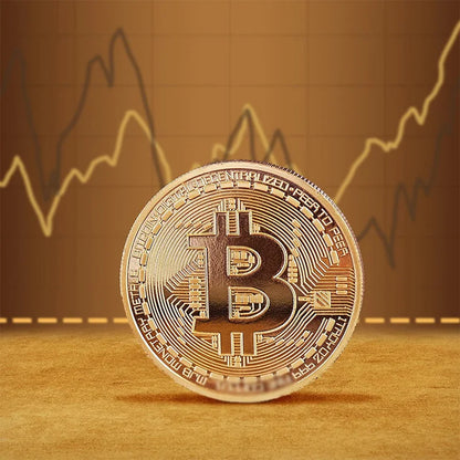 5PCSGold Plated Bitcoin Coin Collectible Art Collection Gift Physical