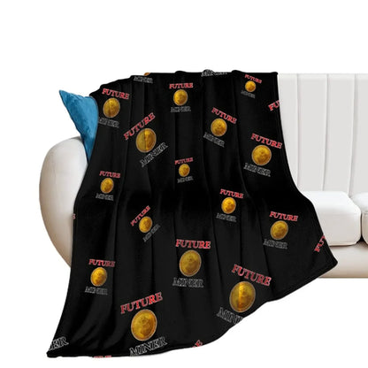 3d Printed Blanket Soft Cozy Warm BTC Cryptocurrency Home Bedroom Sofa
