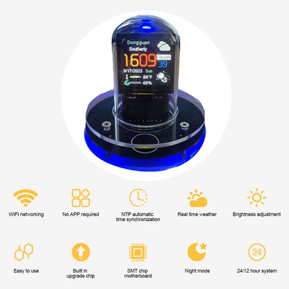 Smart clock display Glow tube weather clock WIFI Bitcoin Price Tracker