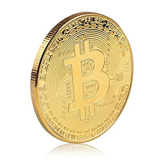 5PCSGold Plated Bitcoin Coin Collectible Art Collection Gift Physical