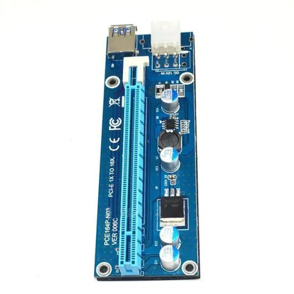 4Pcs PCI-E Riser Card 60CM USB 3.0 Cable SATA To 6Pin PCI Express 1X