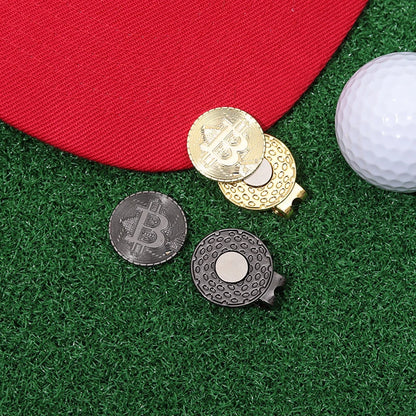 Sliver Golden Color Bitcoin Golf Ball Marker Magnetic Hat Clip