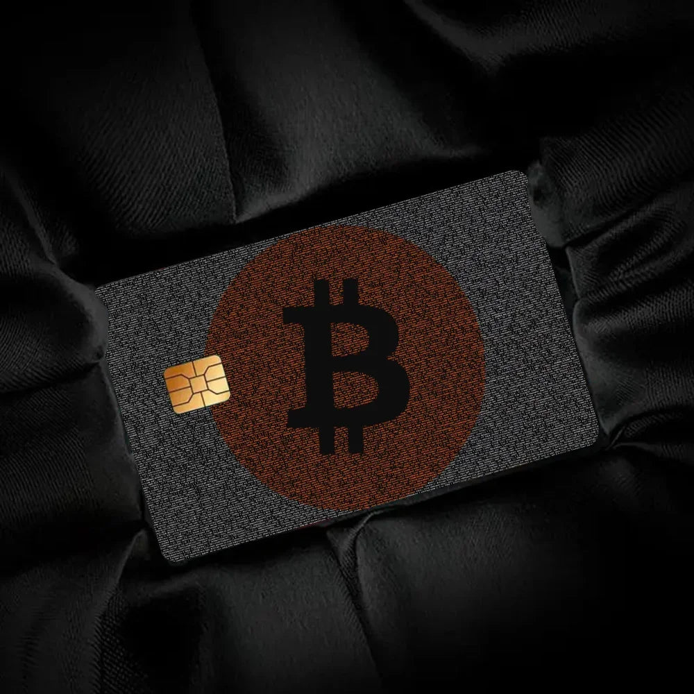 Bitcoin Pattern Stickers 4pcs PVC Credit Card Skin Stickers Removable