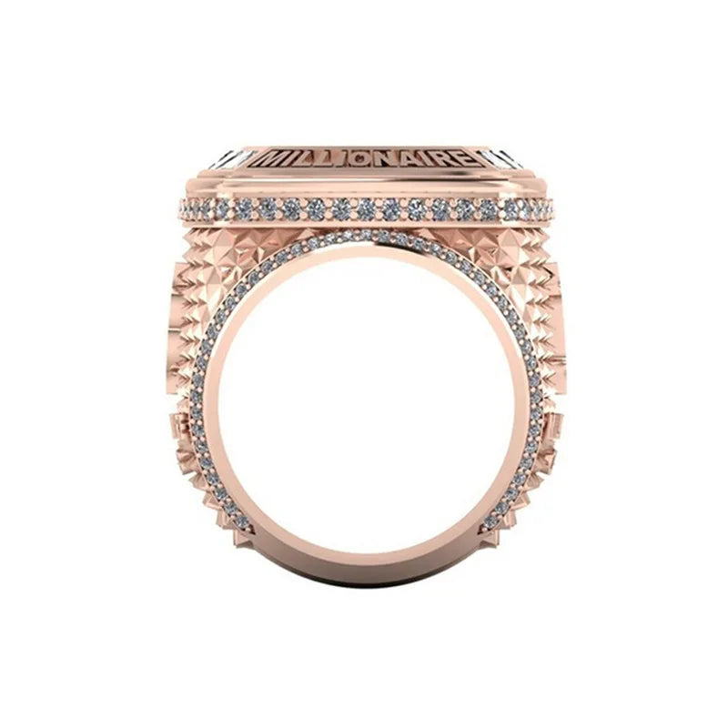 Men Women Luxury Bitcoin Commemorative Ring Creative Metal Punk Hip