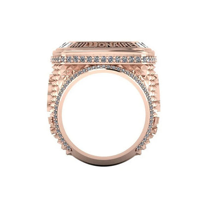 Men Women Luxury Bitcoin Commemorative Ring Creative Metal Punk Hip