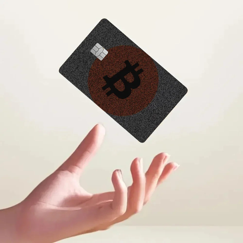 Bitcoin Pattern Stickers 4pcs PVC Credit Card Skin Stickers Removable