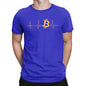 Men's Bitcoin Heartbeat Graphic T Shirts Cryptocurrency Pure  Tops