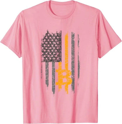 BTC Bitcoin American Flag Crypto Revolution Buy The Dip T-Shirt